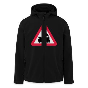 Trains - Men’s Recycled Softshell Jacket by Stanley/Stella - black - Front - AI Model Male 185 light (185cm)