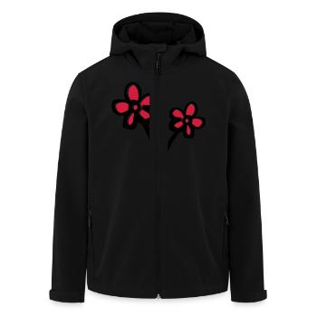2 flowers - flower - V2 - Men’s Recycled Softshell Jacket by Stanley/Stella - black - Front - AI Model Male 185 light (185cm)