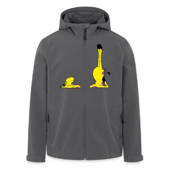 Power Yoga Giraffe - Recycelte Männer Softshell-Jacke von Stanley/Stella - Schwarz - Vorne - AI Model Male 185 light (185cm)
