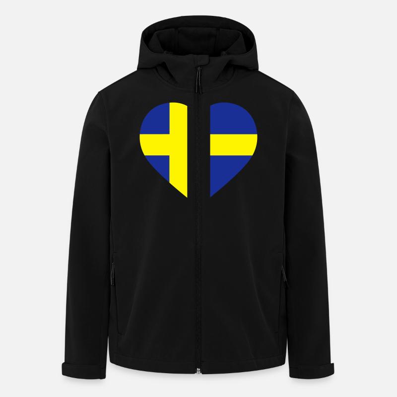 Sweden Heart - Men’s Recycled Softshell Jacket by Stanley/Stella - black