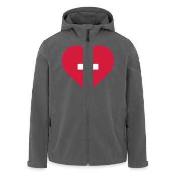 Switzerland Heart - Men’s Recycled Softshell Jacket by Stanley/Stella - black - Front - AI Model Male 185 light (185cm)