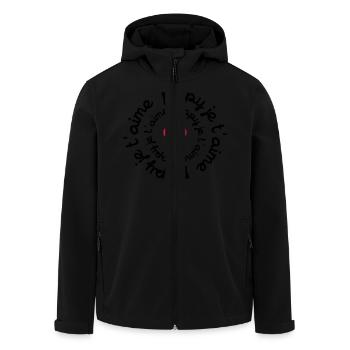 Papy je t'aime - Veste softshell homme en polyester recyclé Stanley/Stella - noir - Devant - AI Model Male 185 light (185cm)