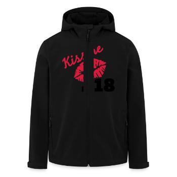 Kiss me 18 Anniversaire - Veste softshell homme en polyester recyclé Stanley/Stella - noir - Devant - AI Model Male 185 light (185cm)