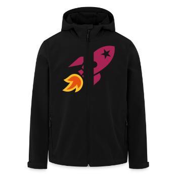 Rocket - Men’s Recycled Softshell Jacket by Stanley/Stella - black - Front - AI Model Male 185 light (185cm)