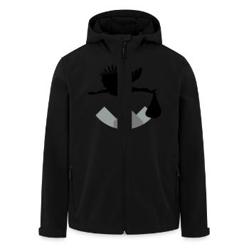Stork & Baby (Vector) - Recycelte Männer Softshell-Jacke von Stanley/Stella - Schwarz - Vorne - AI Model Male 185 light (185cm)