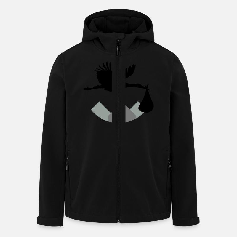 Stork & Baby (Vector) - Men’s Recycled Softshell Jacket by Stanley/Stella - black