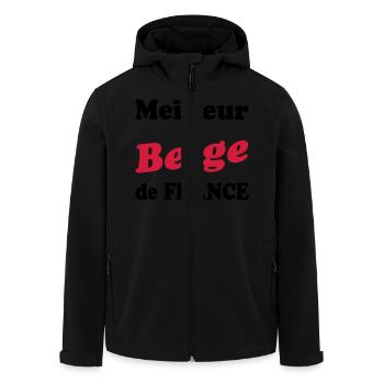 Meilleur belge de France 222 - Men’s Recycled Softshell Jacket by Stanley/Stella - black - Front - AI Model Male 185 light (185cm)