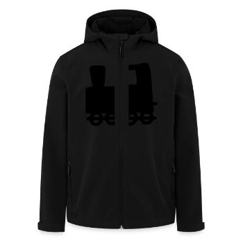 Dampflok - Zeichnung - Recycelte Männer Softshell-Jacke von Stanley/Stella - Schwarz - Vorne - AI Model Male 185 light (185cm)