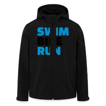 Swim bike run - Veste softshell homme en polyester recyclé Stanley/Stella - noir - Devant - AI Model Male 185 light (185cm)