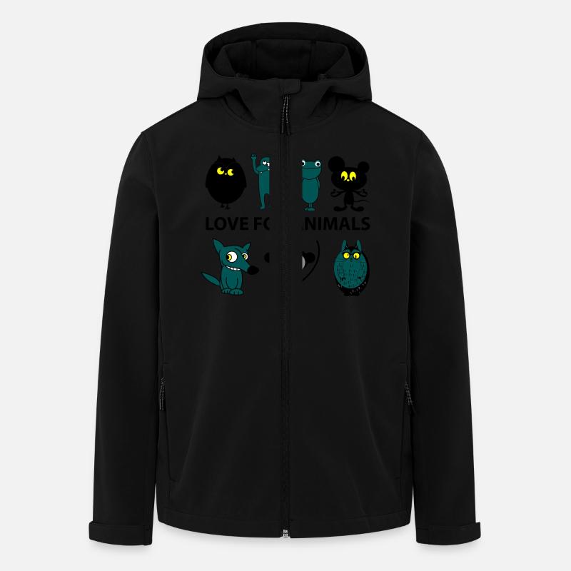 love for animals - Veste softshell homme en polyester recyclé Stanley/Stella - noir