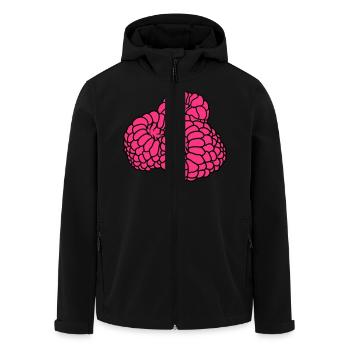 many raspberries berries delicious - Men’s Recycled Softshell Jacket by Stanley/Stella - black - Front - AI Model Male 185 light (185cm)