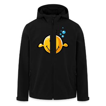 Smiley Fish - Men’s Recycled Softshell Jacket by Stanley/Stella - black - Front - AI Model Male 185 light (185cm)