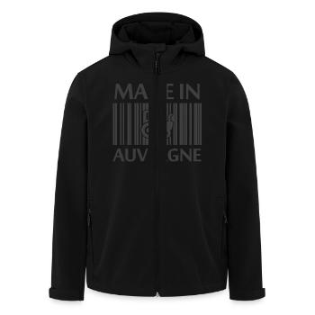 Made in Auvergne tracteur paysan - Veste softshell homme en polyester recyclé Stanley/Stella - noir - Devant - AI Model Male 185 light (185cm)