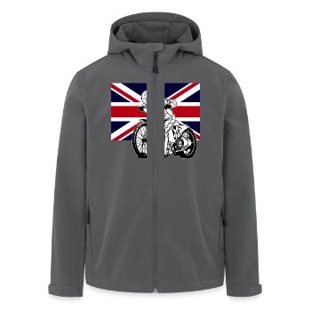Speedway - Union Jack - Recycelte Männer Softshell-Jacke von Stanley/Stella - Schwarz - Vorne - AI Model Male 185 light (185cm)