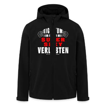 Eigentum Einer Super Sexy Verlobten - Recycelte Männer Softshell-Jacke von Stanley/Stella - Schwarz - Vorne - AI Model Male 185 light (185cm)