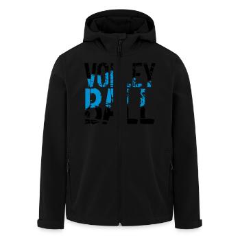 graffiti drops spray stamp pattern cool volleyball - Men’s Recycled Softshell Jacket by Stanley/Stella - black - Front - AI Model Male 185 light (185cm)