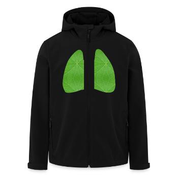 Green lung - Men’s Recycled Softshell Jacket by Stanley/Stella - black - Front - AI Model Male 185 light (185cm)