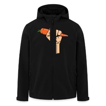 Veganer Faust Möhre Karotte Veganismus Vegetarier - Recycelte Männer Softshell-Jacke von Stanley/Stella - Schwarz - Vorne - AI Model Male 185 light (185cm)