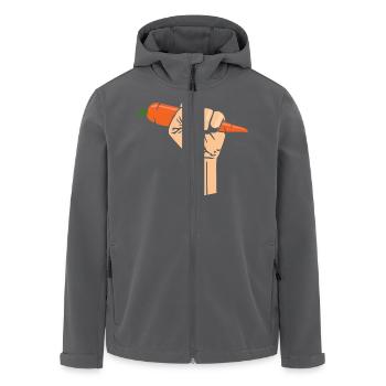 Vegetarian fist carrot carrot of veganism - Men’s Recycled Softshell Jacket by Stanley/Stella - anthracite - Front - AI Model Male 185 light (185cm)