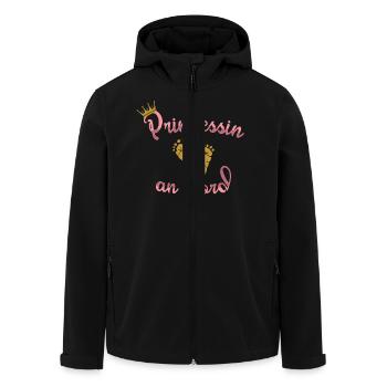 Princesse à bord bébé grossesse enceinte - Veste softshell homme en polyester recyclé Stanley/Stella - noir - Devant - AI Model Male 185 light (185cm)