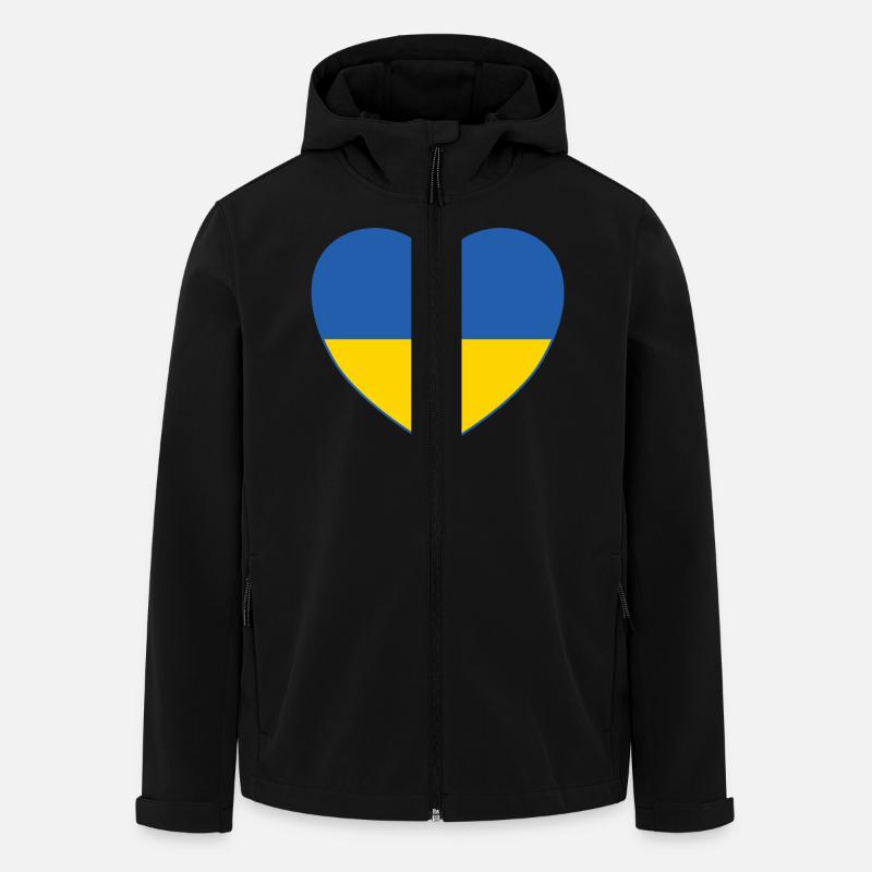 Ukraine Flagge Herz - Recycelte Männer Softshell-Jacke von Stanley/Stella - Schwarz