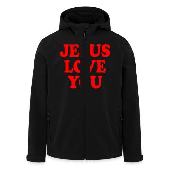 Jesus love you - Veste softshell homme en polyester recyclé Stanley/Stella - noir - Devant - AI Model Male 185 light (185cm)