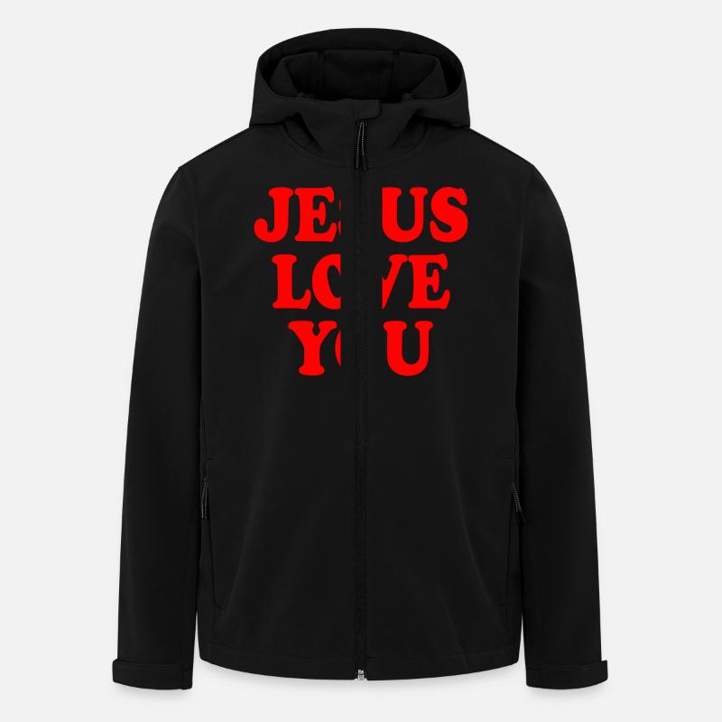 Jesus love you - Veste softshell homme en polyester recyclé Stanley/Stella - noir