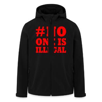 No one is illegal - Men’s Recycled Softshell Jacket by Stanley/Stella - black - Front - AI Model Male 185 light (185cm)