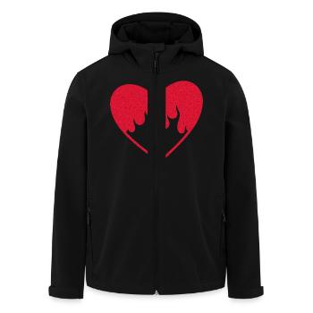Brennendes Rotes Herz: Glühende Leidenschaft - Recycelte Männer Softshell-Jacke von Stanley/Stella - Schwarz - Vorne - AI Model Male 185 light (185cm)
