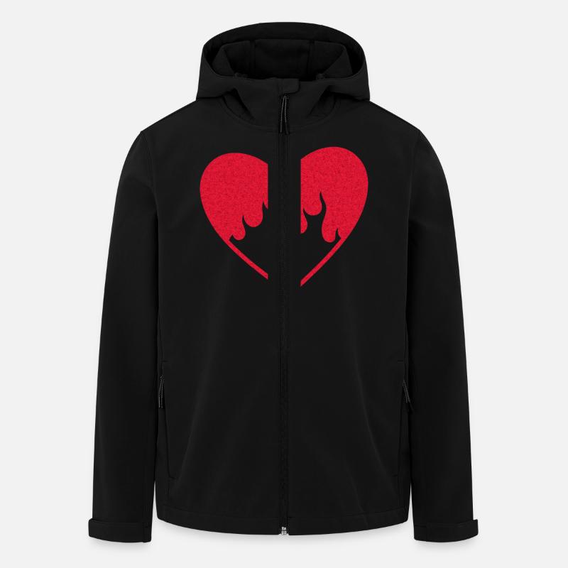 Brennendes Rotes Herz: Glühende Leidenschaft - Recycelte Männer Softshell-Jacke von Stanley/Stella - Schwarz