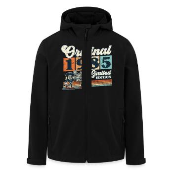 40e anniversaire 40 ans Né 1985 Homme Femme - Veste softshell homme en polyester recyclé Stanley/Stella - noir - Devant - AI Model Male 185 light (185cm)