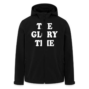 The glory time - Men’s Recycled Softshell Jacket by Stanley/Stella - black - Front - AI Model Male 185 light (185cm)