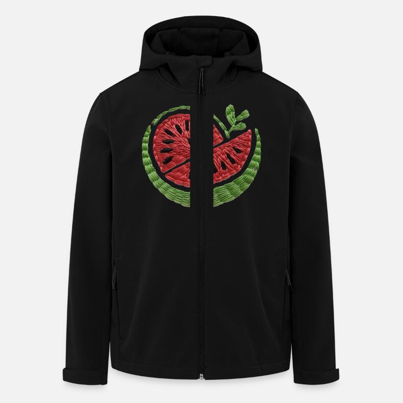Embroidered watermelon - Men’s Recycled Softshell Jacket by Stanley/Stella - black