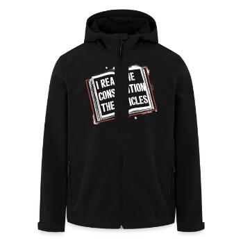 Constitution and Humor – For the Real Thirsty for Knowledge - Men’s Recycled Softshell Jacket by Stanley/Stella - black - Front - AI Model Male 185 light (185cm)