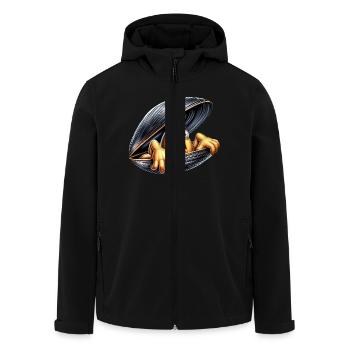 moule apeurée - Veste softshell homme en polyester recyclé Stanley/Stella - noir - Devant - AI Model Male 185 light (185cm)