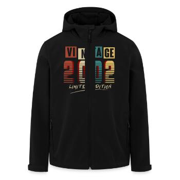 Vintage 2002: Limited Edition - 23rd Anniversary. - Men’s Recycled Softshell Jacket by Stanley/Stella - black - Front - AI Model Male 185 light (185cm)