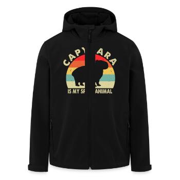 Capybara - Recycelte Männer Softshell-Jacke von Stanley/Stella - Schwarz - Vorne - AI Model Male 185 light (185cm)