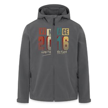 Jahrgang 2016: Limitierte Auflage - 9. Jubiläum. - Recycelte Männer Softshell-Jacke von Stanley/Stella - Schwarz - Vorne - AI Model Male 185 light (185cm)
