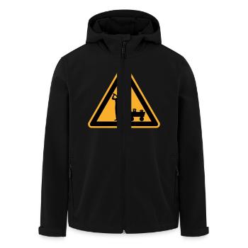 Father's Day warning sign - Men’s Recycled Softshell Jacket by Stanley/Stella - black - Front - AI Model Male 185 light (185cm)