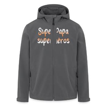 papa père papou humour blague cadeau D - Veste softshell homme en polyester recyclé Stanley/Stella - noir - Devant - AI Model Male 185 light (185cm)
