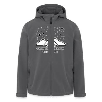 Tent among stars -Camping Beneath The Stars Design - Men’s Recycled Softshell Jacket by Stanley/Stella - anthracite - Front - AI Model Male 185 light (185cm)