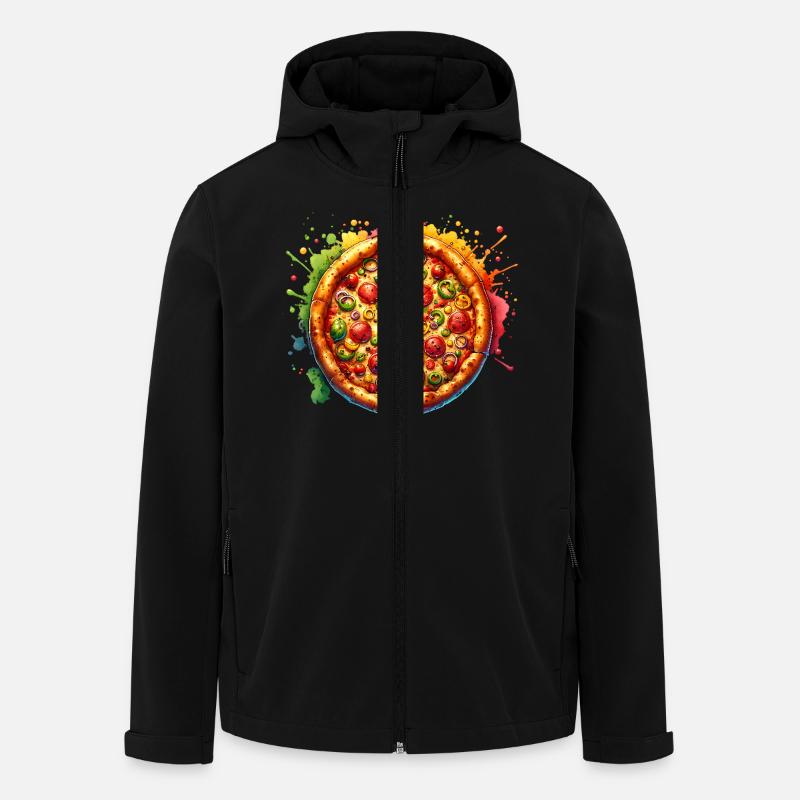 Pizza - Recycelte Männer Softshell-Jacke von Stanley/Stella - Schwarz