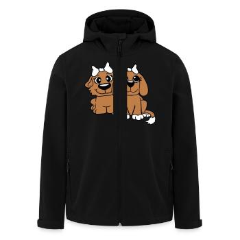 2 Équipe de chiens Deux amis Petites amies Couple Équipage - Veste softshell homme en polyester recyclé Stanley/Stella - noir - Devant - AI Model Male 185 light (185cm)