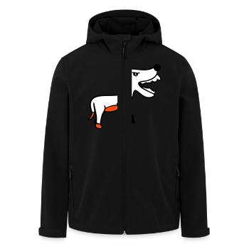 Chien, Furieux, Mordant, Dangereux, Agressif, Attaque - Veste softshell homme en polyester recyclé Stanley/Stella - noir - Devant - AI Model Male 185 light (185cm)