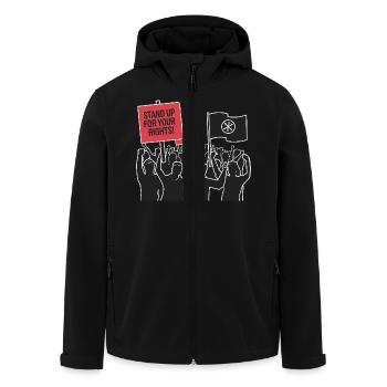 STAND UP FOR YOUR RIGHTS - Men’s Recycled Softshell Jacket by Stanley/Stella - black - Front - AI Model Male 185 light (185cm)