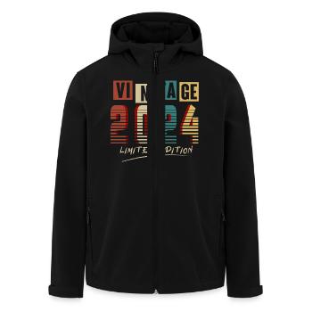 Vintage 2024: Limited Edition - 1st Anniversary. - Men’s Recycled Softshell Jacket by Stanley/Stella - black - Front - AI Model Male 185 light (185cm)