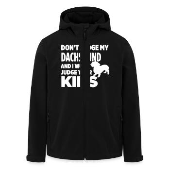 Don't Judge My Dachshund - Men’s Recycled Softshell Jacket by Stanley/Stella - black - Front - AI Model Male 185 light (185cm)