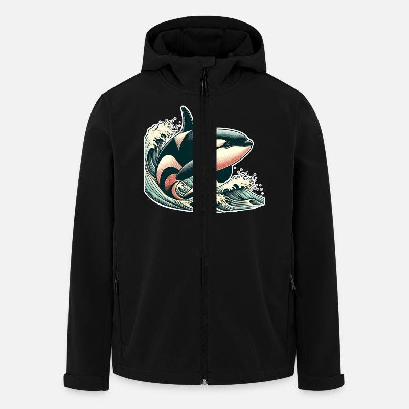 Orca Killer Whale - Men’s Recycled Softshell Jacket by Stanley/Stella - black
