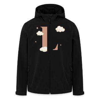 Letter l clouds stars - Men’s Recycled Softshell Jacket by Stanley/Stella - black - Front - AI Model Male 185 light (185cm)
