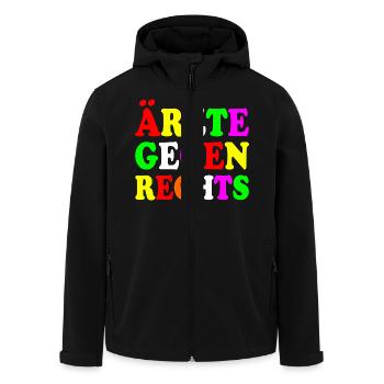 Ärzte gegen rechts - Recycelte Männer Softshell-Jacke von Stanley/Stella - Schwarz - Vorne - AI Model Male 185 light (185cm)